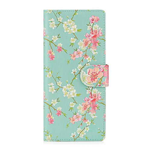 32nd Floral Series - Design PU Leather Book Wallet Case Cover for Sony Xperia 5 (2019), Designer Flower Pattern Wallet Style Flip Case with Card Slots - Spring Blue