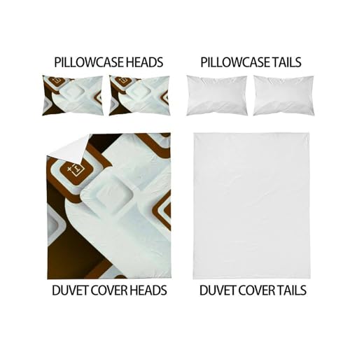 Parure de lit 3D moderne luxe 200x200cm avec 2 taies