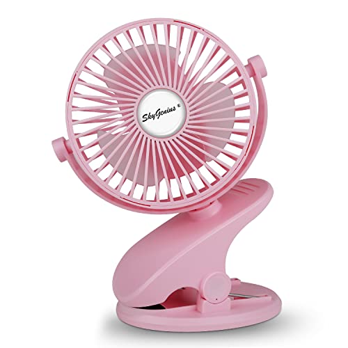 Image of SkyGenius Battery Operated Clip On Baby Stroller Fan (Pink)