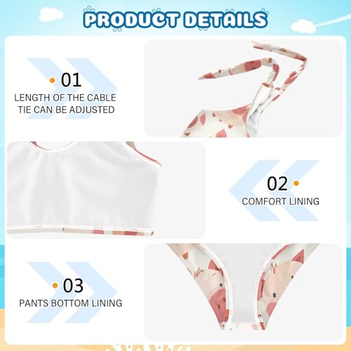 KLL Hand Drawn Cute Pig Heads Girl Two Piece Bikini Sets Quick-Dry Swimsuit Swimming Suits Cute Shoulder Strap4