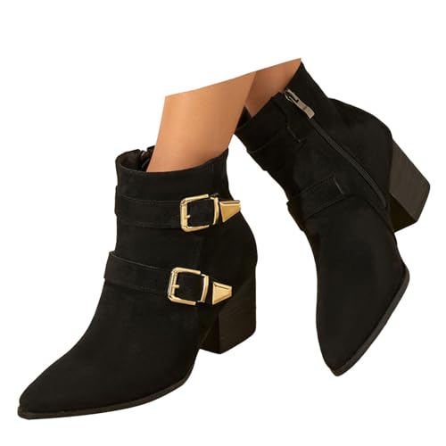 Xbemkste Botines para mujer, estilo vintage, estilo victoriano, con cordones, de ternero medio, para vestido de novia, botas elegantes de caña corta, X2 Negro, 39 EU