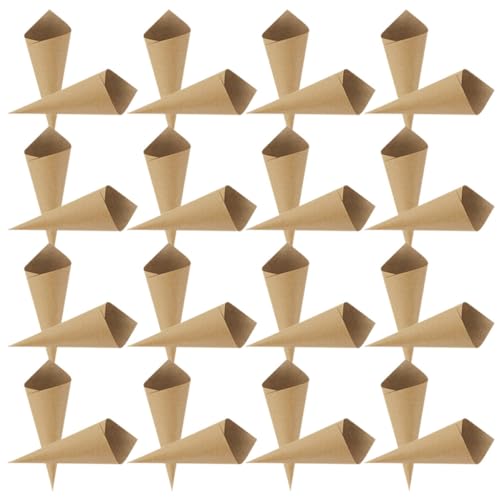 Cônes papier kraft mariage confettis fleurs Tofficu lot de 120 mini décorations