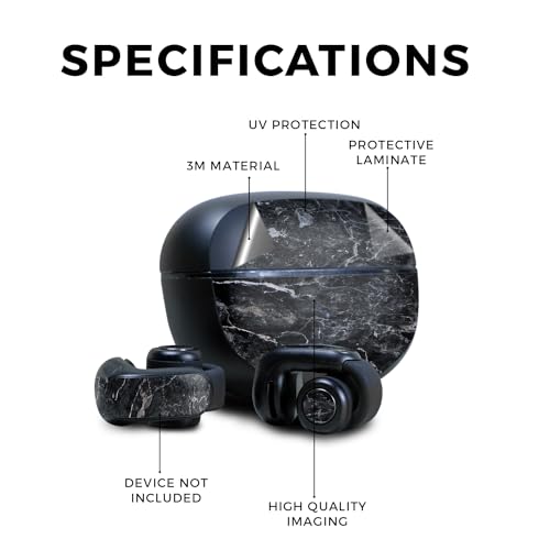 Image of Skin Compatible with Bose Ultra Open Earbuds - Onyx Marble - Premium 3M Vinyl Protective Wrap Decal Cover - Easy to Apply | Crafted in The USA by MightySkins