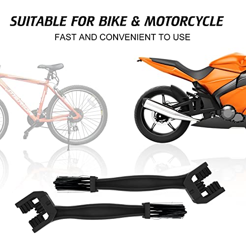 4Pcs Chain Crankset Brush Bicycle Road Bike Motorcycle Chain Drive Train Tool Cleaning Kit Bike Cleaning Tools, Black #TOP5