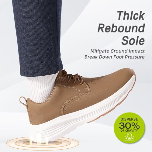 Men's Orthopedic Leather Dress Shoes: Casual Arch Support Plantar Fasciitis Orthotic Walking Business Oxford, Comfortable High Arch Golf Tennis Work Sneakers for Foot Heel Pain Relief2