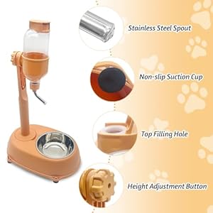 Dog-Water-Feeder-Bottle-with-Stand-Dispenser-Automatic-Water-Food-Bowl-for-Cage-Leak-Proof-No-Drip-Adjustable-Detachable-Raised-Pet-Slow-Water-Bottle-Dog-Kennel-Yellow - Cucciolini Doodles   Dog-Water-Feeder-Bottle-with-Stand-Dispenser-Automatic-Water-Food-Bowl-for-Cage-Leak-Proof-No-Drip-Adjustable-Detachable-Raised-Pet-Slow-Water-Bottle-Dog-Kennel-Yellow