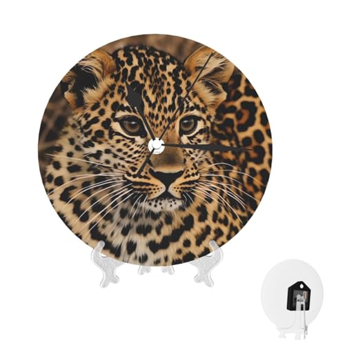 Horloge murale léopard 25cm silencieuse pour salon et bureau - 3