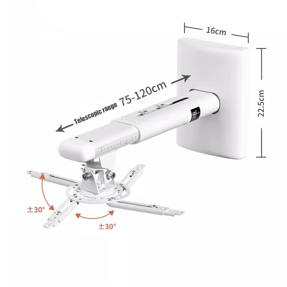 Supporto per Proiettore Appendiabiti a Parete Universale for casa, Soggiorno, Camera da Letto, proiettore, mensola, Staffa di Progetto Retrattile Supporti per proiettori(Grande)