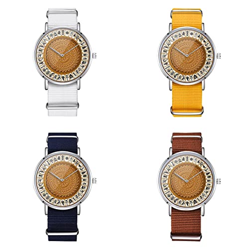 Alethiometer Design Nylon Watch For Men And Women, Golden Compass Art Theme Unisex Wristwatch, Symbol-Reader Alethia Lover Gift Idea (Yellow) #TOP1
