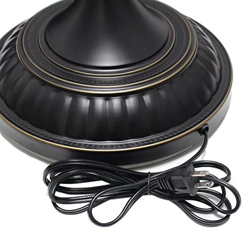 Lalia Home Bronze Torchiere Floor Lamp With Amber Shade #TOP7