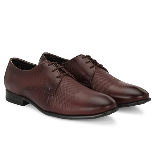 Image of Blue Leather by Centrino Lace-up Men's Formal Shoe | Stylish with Soft Cushioned Insole | Trendy Lace-Up Design | Durable Leather with Anti-Skid Sole | Perfect for Formal Wear (4039)
