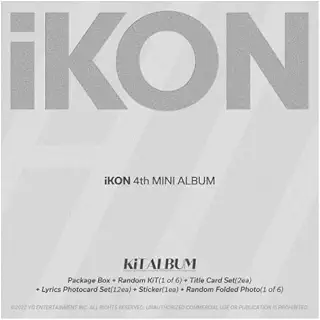 iKON FLASHBACK 4th Mini Album Kit Random Version Air-Kit+2p Title Card SET+12p Lyrics PhotoCard SET+1p Sticker+1p Folded Photo+Tracking Sealed