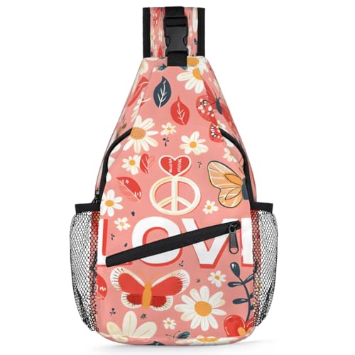 Sling Bag para Mujer y Hombre flores LGBT bolso de pecho