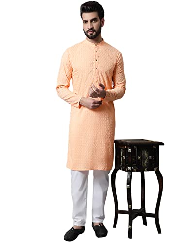 Image of Jompers Men's Regular Fit Cotton Embroidered Kurta Set