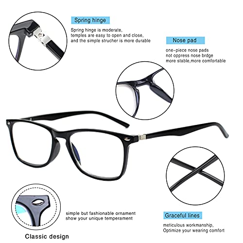 Henotin 2 Pack Blue Light Blocking Progressive Multifocus Reading Glasses For Women Men,Progressive Readers With Spring Hinge thumb #5