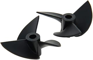 Fielect RC Boat CW CCW Propeller 4mm Shaft 3 Vanes 36mm 1.4 P/D Fan Shape Pastic Black Rotating Propeller Props for RC Boat, 2 Pair