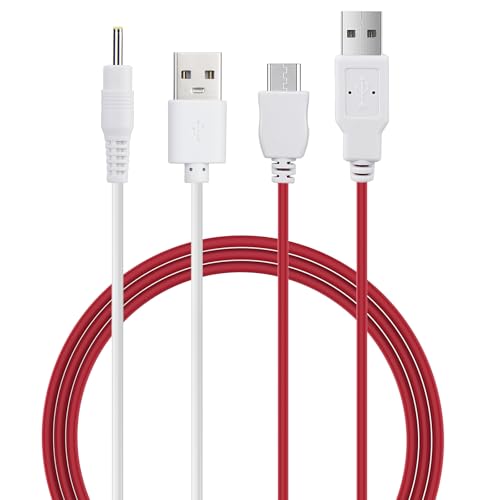Smays Charging Cable Kit for Nabi 2S, 2, NABI2-NV7A Tablet - 6ft Red USB to DC Barrel Connector