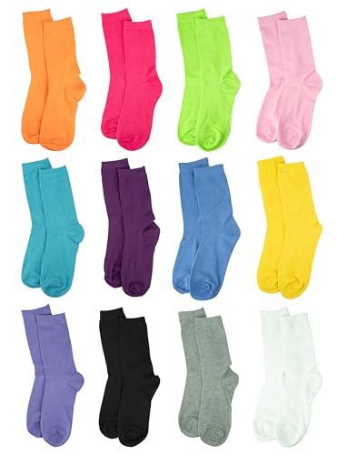 Gelante 12-Pair Women's Crew Socks, Soft Thin Lightweight Breathable Athletic & Casual2
