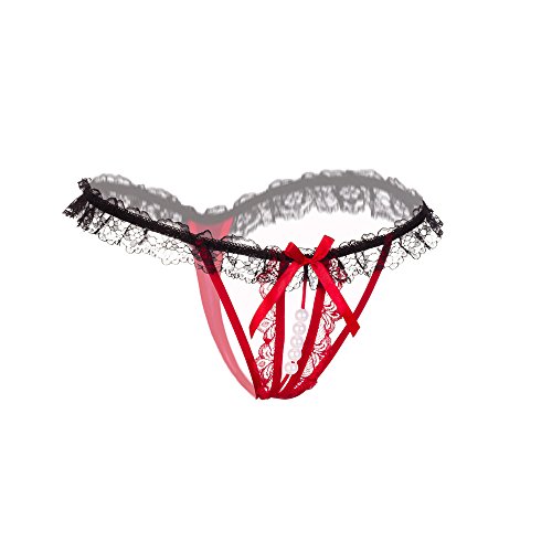 A2A Erotic Underwear for Women Sex Thongs G Strings Sexy Panties Lace Transparent Thong Underpants Funny Sleepwear,#1-red,One Size