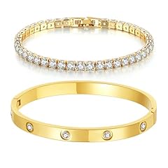 4mm&6mm Gold Tennis Bangle