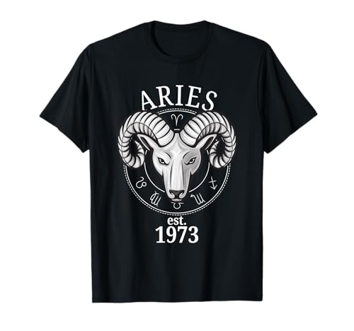 Zodiac Aries Ram Nacido en 1973 Camiseta