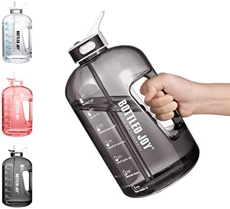 Acxilexy 1.5L Water Bottle with Straw, Leakproof Water Bottle with Time Markings, BPA-Free Water Bottles, Motivational Large Reusable Sport Water Bottle for Fitness, Gym, Hiking, Cycling