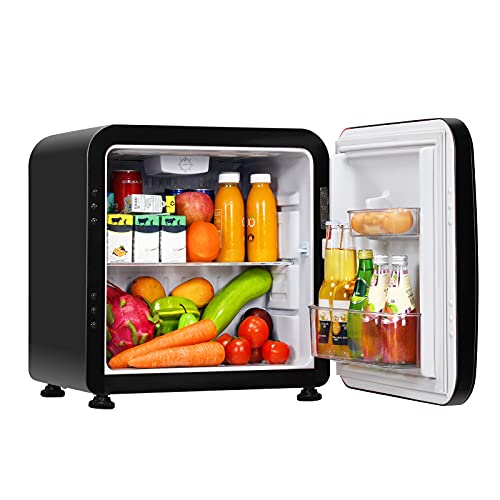 Image of COSTWAY 1.6 Cu.ft Mini Fridge, Compact Refrigerator with Auto Defrost, Single Reversible Door, Adjustable Thermostat for Office, Dorm, Bedroom, Apartment (Black)