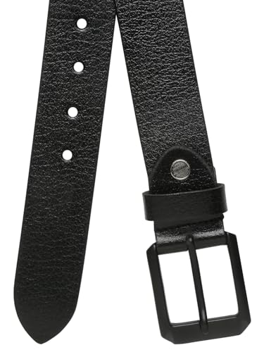 Image of TEAKWOOD LEATHERS Men's Casual Leather Belt, 6 Holes, Classic Buckle Lock Belts for Men | T BT EC 1