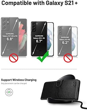 OCASE Samsung Galaxy S21 Plus Case, Premium PU Leather S21+ Phone case [TPU Inner Shell][RFID Blocking][Card Holder] Flip Wallet Cover Compatible with Samsung Galaxy S21 Plus 6.7 Inch(2021)-Black
