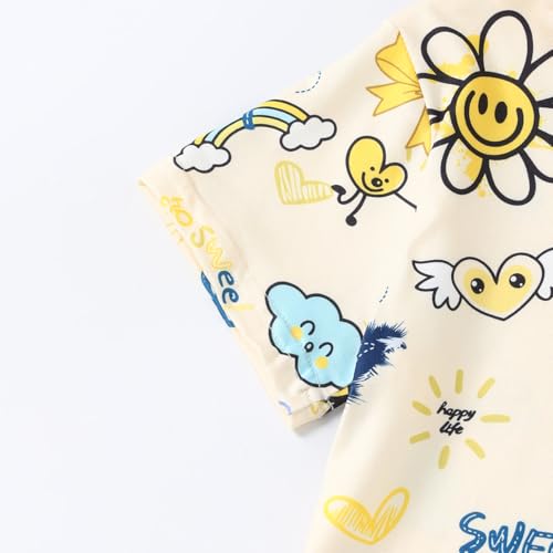 Image of Girls Clothes 2PCS Butterfly Print Short Sleeve T-Shirt + Shorts Set Teen Tween Girls Summer Outfits Set