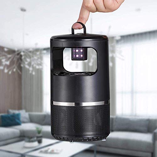 BAKAJI Zanzariera Elettrica con Ventola Aspirante e Luce Attrattiva UV LED Eletroinsetticida con Gancio per Casa e Campeggio Anti Zanzare Mosche Batteria Litio Ricarica USB