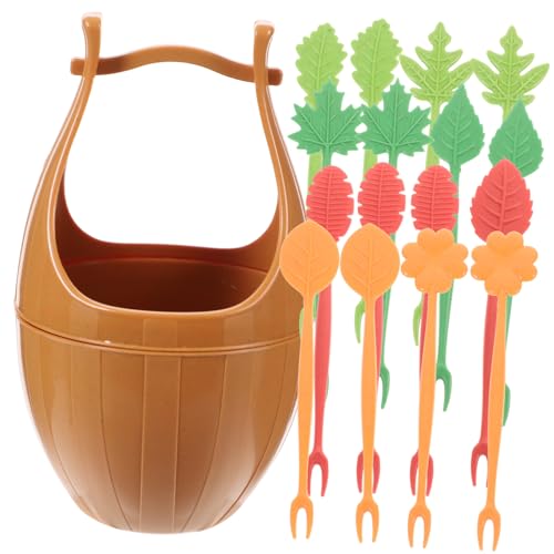 Unomor Leaves Fruit Picks 17pcs Salad Fruit Forks Nonporous High-density for Safe Use Kitchen Accessories