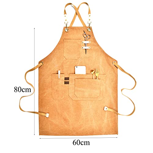 Grembiule da Cowboy per Uomo Grembiule da Barbecue in Denim per Donna Grembiule Jean per Parrucchiere con Tasche Tela per fiorista