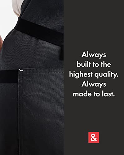 Hedley & Bennett Char Gray Essential Apron - Professional Chef Apron With Pockets And Adjustable Bib Strap For Cooking & Grilling - Kitchen Aprons For Men & Women- 7Oz 65% Polyester & 35% Cotton Twill #TOP7