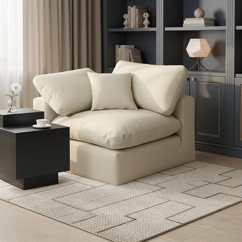 Sillón Esquinero Cremoso Piel Vegana miniatura 2
