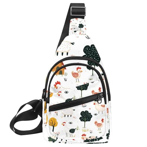 Sac à dos à bandoulière multicolore petit sac de poitrine urbain léger pour femme et homme