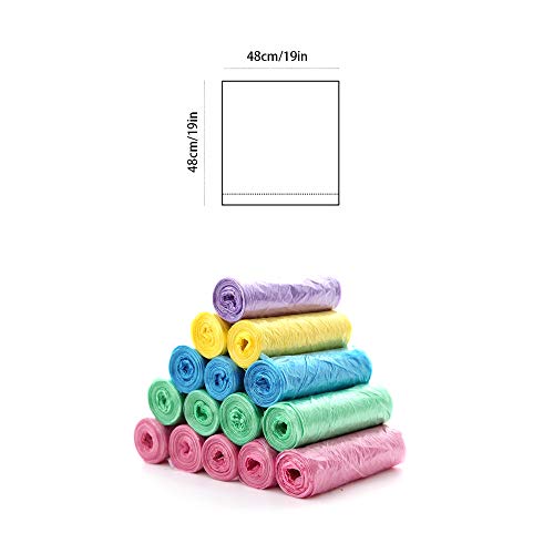 Motzu 5 Rolls Small Trash Bags Drawstring, Eco-Friendly Kitchen Bathroom Bedroom Office Garbage Bags Unscented Wastebasket Bags Heavy Duty For Indoor Outdoor, Purple #TOP3