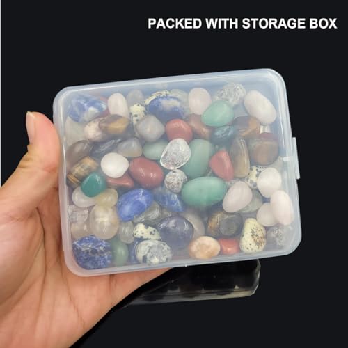 12 Kinds(100pcs+) Mini Healing Stones Tumbled Polished Stones for Reiki, Meditation, Jewelry Making, Home Decor, Bulk Crystal Stones Types as Random(Mix Crystals) - Thumbnail 3