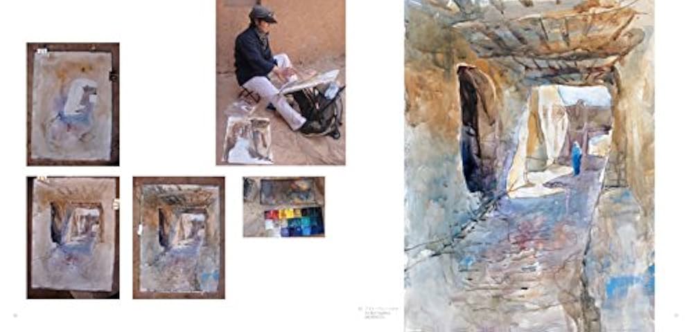 水彩画 風景画 中華人民共和国 画家 婁中國 直筆 額装 中華人民共和国 水彩画 額装 画家 直筆 婁中國 風景画