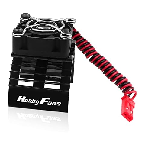 Hobby Fans RC Motor Heat Sink with 5V Cooling Fan Fit 540 550 3650 F540 3660 3670 Size Brushless Motor Engine Motor Heatsink for 1/10 RC Car Truck Buggy Crawler Cover