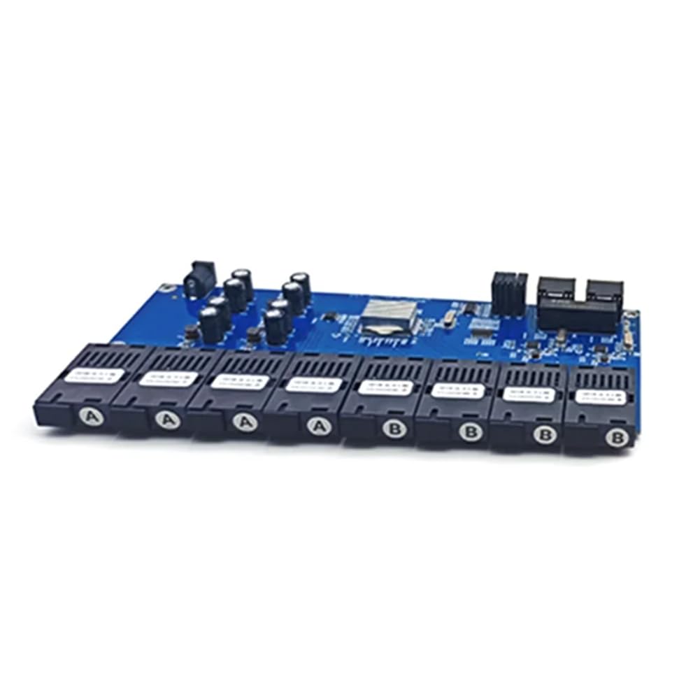 Przełącznik światłowodowy Gigabit Ethernet, 8 portów światłowodowych, 2 porty światłowodowe RJ45, optyczny transceiver, 20 KM SC, tryb jednokierunkowy (A)