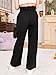 WDIRARA Girl's Paper Bag Waist Belted Wide Leg Pants Casual Elastic High Waist Pants Black 16Y