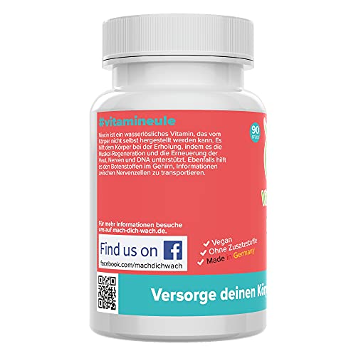 Vitamin B3 Niacin Kapseln 500mg, flush free Laborgeprüfte Qualität