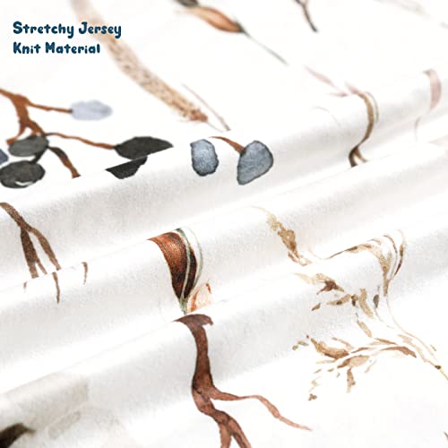Image of GRSSDER Baby Blankets Super Soft Jersey Knit Swaddle Blanket for Baby Girls and Boys, Double Layer Reversible Receiving Blankets 34 x 44 Extra Large for Swaddling, Stylish Pretty Flora, Beige