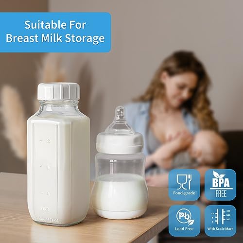 Syntic Glass Juice Bottles with Lids, 3 Pack Clear Glass Water Bottles w 2 Pour Spouts, 16 Oz Reusable Milk Jug w 100% Airtight Cap and Scale for Juicing Containers, Breast Milk Storage, Drinking Jar by Syntic - Image 5