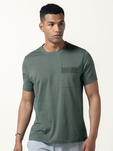 Image of DAMENSCH Regular Fit Cotton Blend Tshirt Half Sleeve Crew Neck Comfortable Casual Lightweight Premium Vortex Elemental Breeeze Tshirts for Men Pack of 1