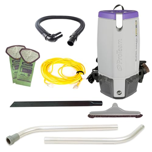 Super Coach Pro 10, 10 qt. Backpack Vacuum w/Horse Hair and Nylon Brush Blend Hard SurfaceTool Kit, 107342, Corded