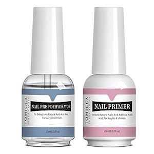 TOMICCA Professional Natural Nail Prep Dehydrator en Nail Primer 0.5oz / 15ml Fast Air Dry voor Acrylpoeder en UV Gel…
