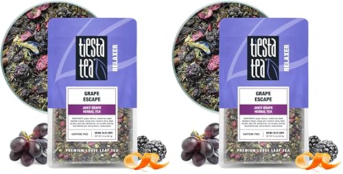 Image of Tiesta Tea - Grape Escape, Loose Leaf, Juicy Grape Herbal Tea, Non-Caffeinated Fruit Blend, Makes Hot or Iced Up to 25 Cups, 2oz Resealable Pouch (Pack of 2)