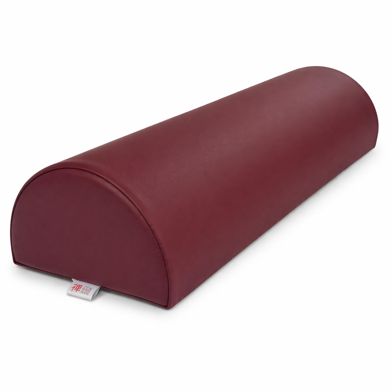 Zen – Medio Rodillo Pilates de camillas de Masaje y Fisioterapia 60x23x16 cm - Medio Rodillo Espuma de posicionamiento para Cuello y Rodillas - Medio Rodillo Yoga de Cuero de imitación PU Borgoña